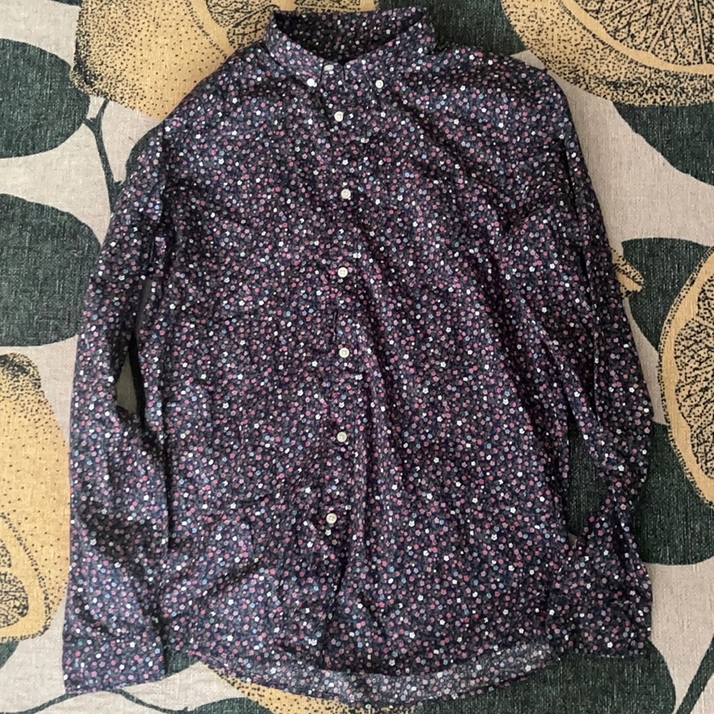 Flower print button down
